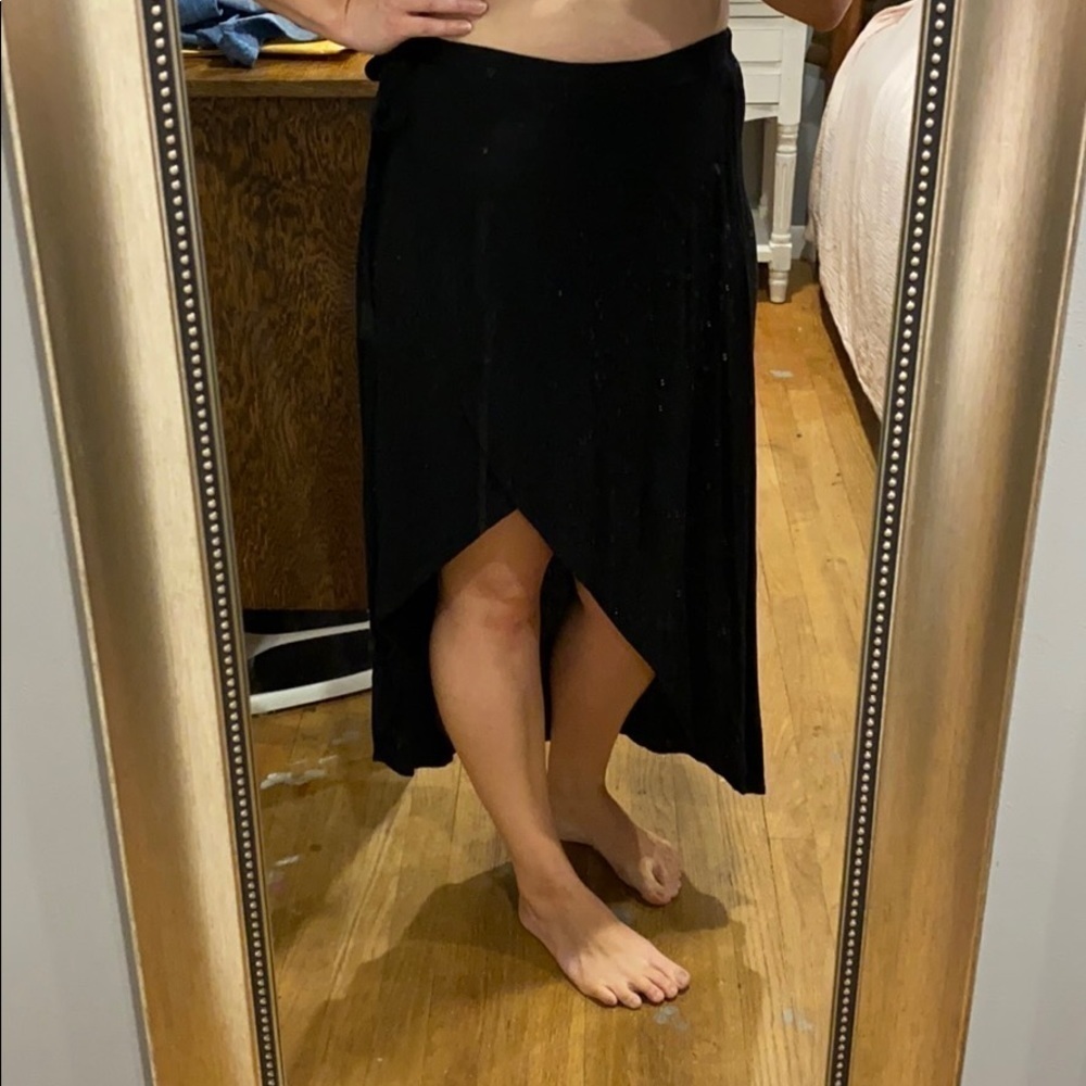 Gauzy Black Swim Cover Skirt EUC
